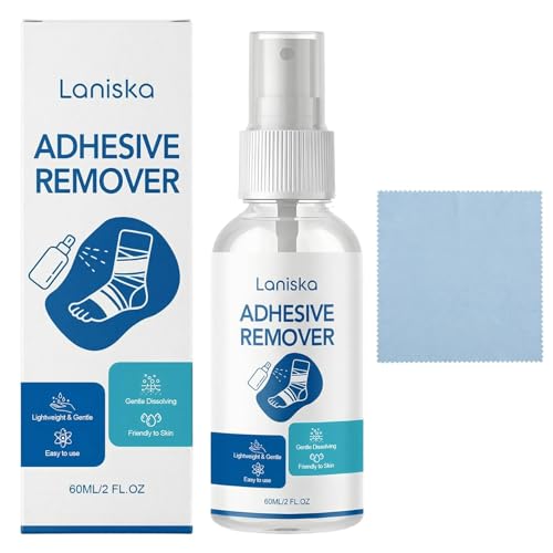 Pflasterentferner Spray 60ml Pflasterspray Entferner Pflasterlöser Spray+12 * 12cm Handtuch Pflasterlöser & Klebereste Entferner für Sanfte HautWirkungsvoll & Hautfreundlich