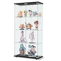 コレクションケース ガラスディスプレイキャビネット フィギュアケース4段ホワイト Amazon.co.jp: ガラスディスプレイキャビネット 収納ケース 調整