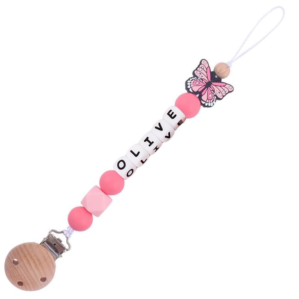 Personalized Pacifier Clip - Custom Pacifier Chain - Newborn Gift Soother Holder