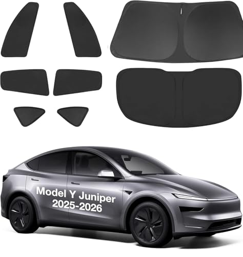 Oasisgalore Window Shades for Tesla Model Y Juniper 2026 2025 Accessories, 8PCS Car Side Full Windows Rear Triangular Windshield Sun Shade