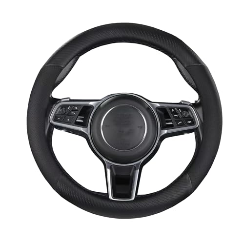 Vixplornハンドルカバー 車用 ステアリングカバー 汎用 汚れ防止 滑り防止 オールシーズン対応 保護カバー 取付簡単 イズ 触感よく 通気性いい 細巻きタイプ おしゃれ 高級 内装パーツ 車用品 アクセサリー（ブラック ） (ゴム素材)