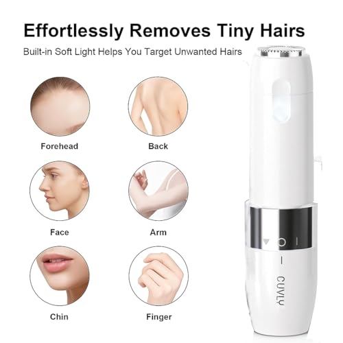 Image of Mini Facial Hair Remover for Face, Portable Electric Shaver /Razor, Hair Removal for Women, Dermaplaning Tool, Trimmer for Upper Lips, Chin, Cheeks, Peach