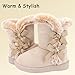 Moceen Baby Girls Winter Boots Toddler Kid Fashion Bow Fur Lined Lightweight Warm Snow Boots for Everyday Wear Size 13 Little Kid 8205 Khaki