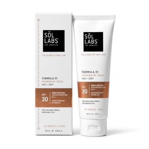 Best Sunscreen for Seniors with Sensitive Skin: No Sting, No Irritation 15 SOL LABS Mineral Sunscreen SPF 30 Face & Body - Lightweight, Hydrating Daily Moisturizer - No White Cast - Anti-Aging Formula Niacinamide, Zinc Oxide - Reef Safe Korean Skin Care - Sunscreen Lotion