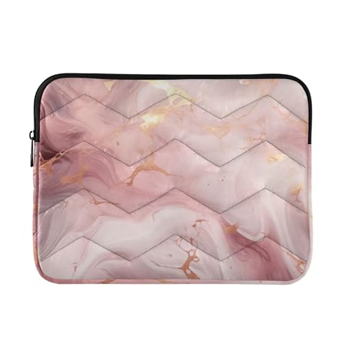 Funda para portátil rosa dorado mármol 13-14 pulgadas