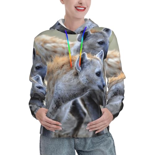 Sweat à capuche hyène EdWal, libérez votre nature avec ce pull ajusté féminin