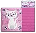 Baby Boom Funhouse Cute Kitty Cat Kids Nap Mat Set – Includes Pillow and Fleece Blanket – Great for Girls Napping during Daycare or Preschool - Fits Toddlers, Pink