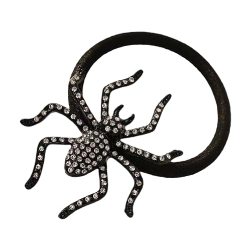 3. Sparkling Crystal Spiders Hair Tie Women Halloween Accessory with Shimmering Beads for Parties Halloween Crystal Spiders Hair