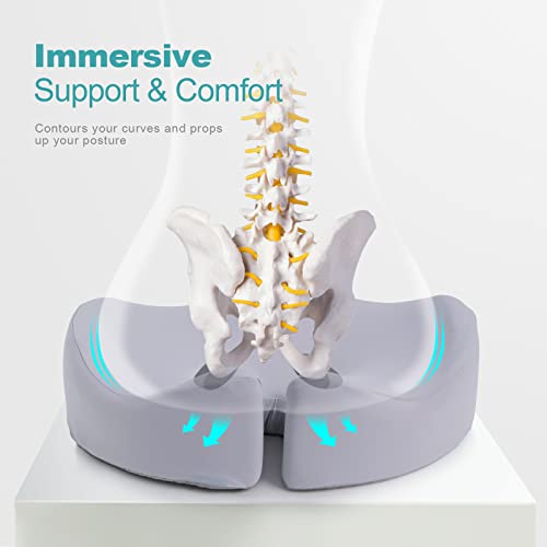 Foamula Seat Cushion For Office Chairs, Memory Foam Sciatica Pain Relief Pillow, Seat Cushion For Hip, Tailbone, Coccyx Pain, Desk Chair Cushion For Office, Home Chair, Gaming Chair, Car, Wheelchair #TOP2