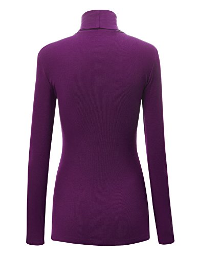 Image of Lock and Love Women's Turtleneck Top Lightweight Long Sleeve Slim Fit Pullover, Soft Rayon Stretch Layering Basic, S-3XL