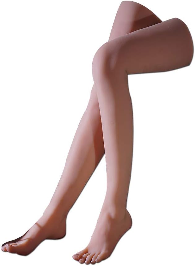 Silicone Leg Mannequin Life-Size Foot Display Model for Sketch Nail Art Practice Jewelry Sandal Shoe Sock Fetish (Single)