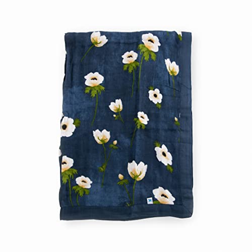 Little Unicorn White Anemone Deluxe Muslin Quilt | 100% Rayon Muslin from Bamboo | Super Soft Blanket | Babies and Toddlers | 30" x 40" | Machine Washable