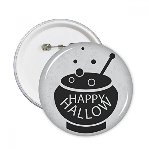 Badge Halloween rond noir multicolore pour accessoiriser une tenue de fête entre amis