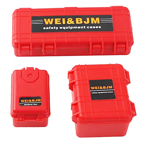 1/10 RC Simulation Plastic Luggage Case Decoration Storage Compatible with Traxxas TRX-4 Tamiya CC01 Axial SCX10 D90 Redcat HSP 90046 D110 1/10 RC Crawler Truck (Red)