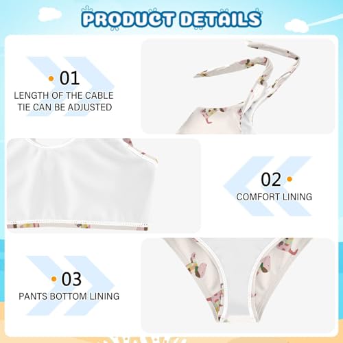 Toddler Girls Bikini Set Cute Dachshund Swimsuits Kid Bowknot Swimwear 2 Piece Bathing Suit 3-12T4