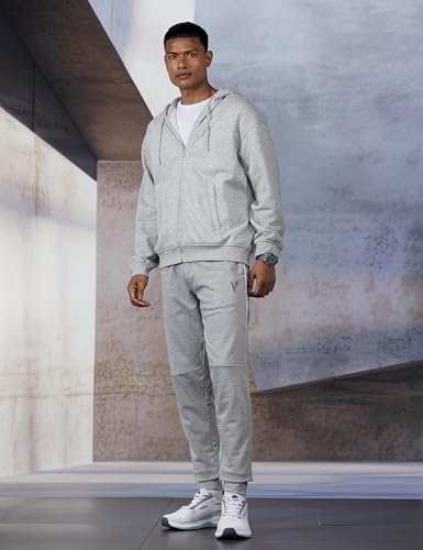 Image of Van Heusen Men's Regular Fit Mid Rise Athleisure Joggers - Drawstring Waist, Side Panel, Twin Pockets