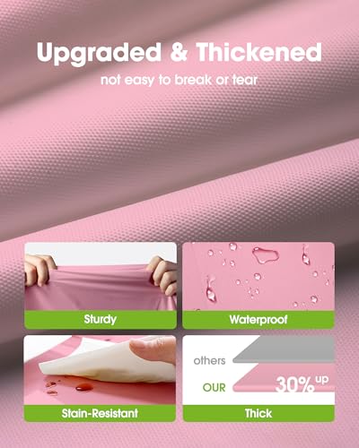 Image of Pureegg Plastic Table Cloth Disposable 8 Pack, 84'' Round Table Cloths, Easter Party, Valentines, Mothers Day Decorations, Tablecloths, Round, Pastel Plastic Cover, Leakproof & Sturdy, Pink