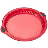 Levivo Silikon Tartes-Backform (Silikon-Kuchenform, Kuchen-/Silikonbackform, Silikon Auflaufform, ∅ 26 cm) rot