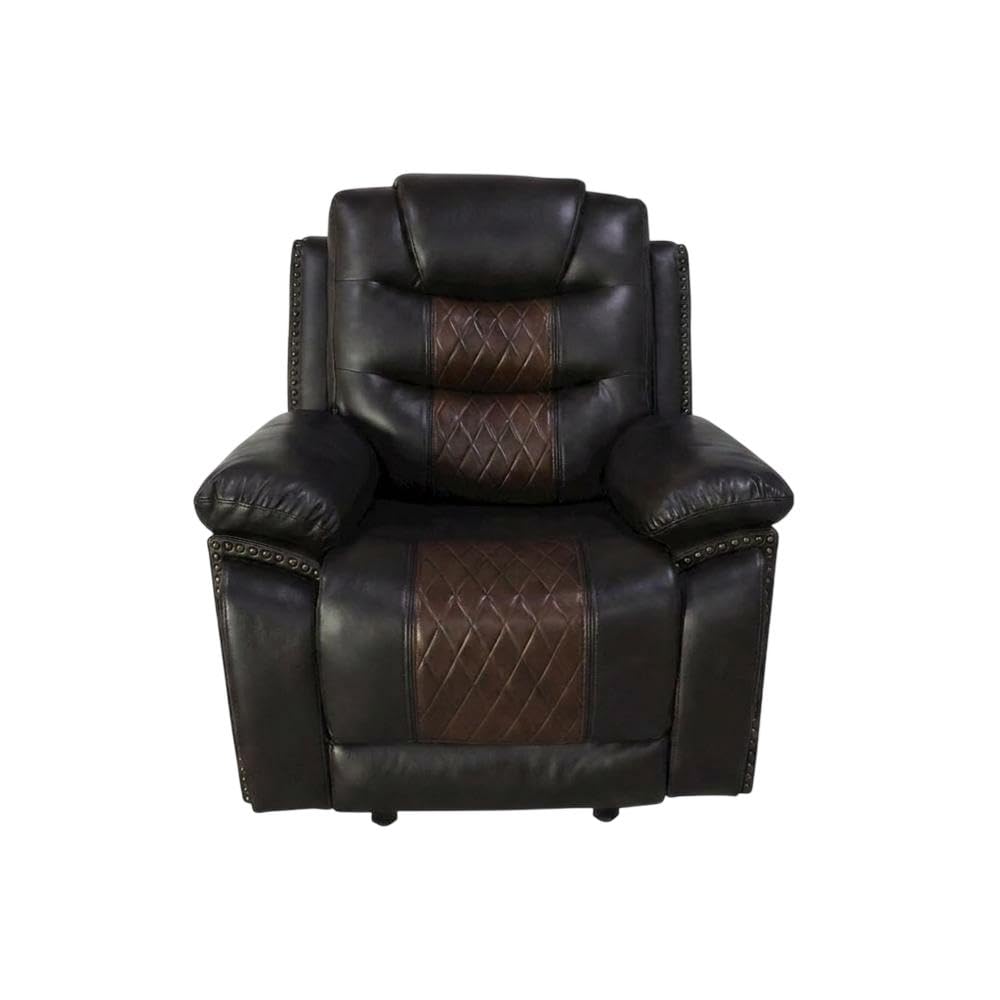 Upholstered Glider Recliner with Black Legs by Starlight Canyon Home – Hardwood and Plywood, 80% Polyester and 20% PU, Brown