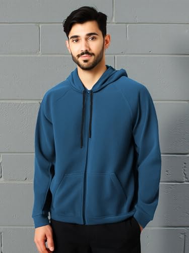 Image of Mens Zipper Hoodie Jacket Cotton Hooded Sweatshirt for Men Stylish Travel Wear Winter Outfit, Full Sleeve Fashion Dress for Man Casual Look