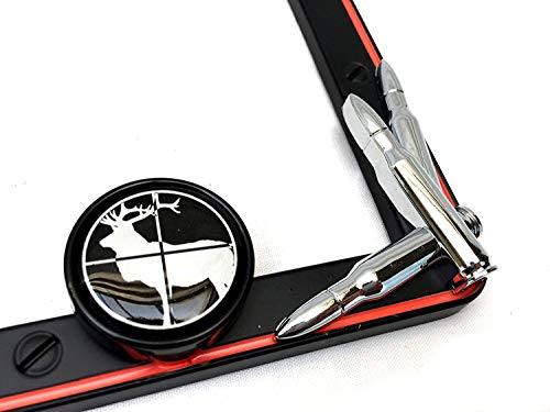 Cruiser Accessories 19656 Hunting License Plate Frame With Fastener Caps, Matte Black/Orange #TOP1