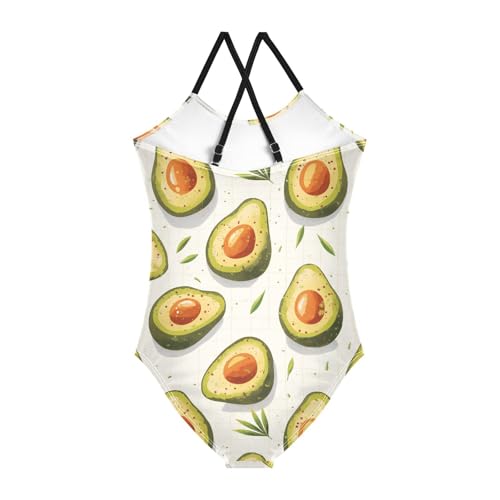 KLL Funny Avocado Toddler Girls 1 Piece Bathing Suit Beach Swimwear Adjustable Strap UPF 50+2