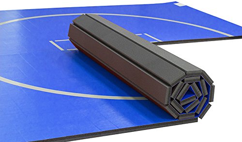 Dollamur 10'x10' Wrestling Mat, Royal Blue, with Circles