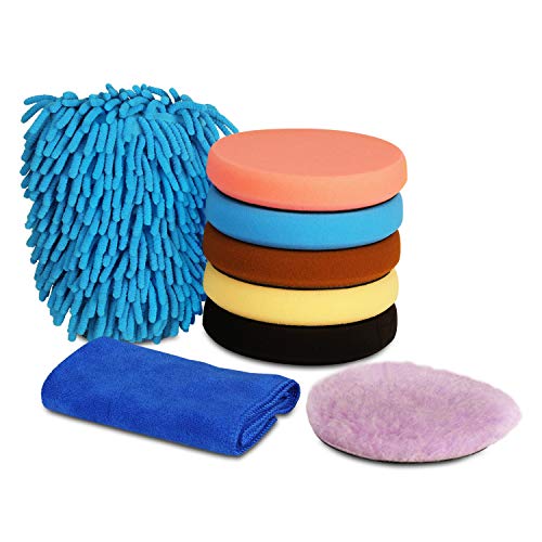 SPTA Polishing Pads 6.5"/160mm Compound Buffing Sponge Pads, 8Pcs Buffing Pad Kit