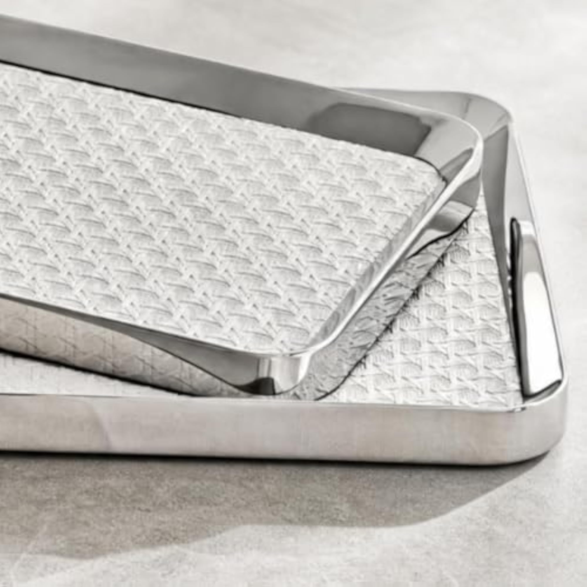 Leather and Stainless Steel Tray for Multi-Function Use