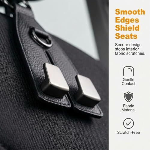Image of Premium Leather Wrapped Design (Black, 4pcs) | Double Hook Storage | Space Saving Car Organizer | Easy Headrest Installation