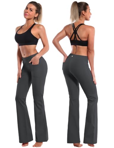 Image of BUBBLELIME Women Out Pockets High Waist Bootlegs Tummy Control Yoga Flared