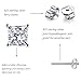 925 Sterling Silver Stud Earrings, 4 Pair Square Cubic Zirconia Stud Earring for Women Men 3 4 5 6mm