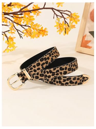 GORGLITTER Women's Leopard Belts Cheetah Western Cowgirl Country Faux Leather Belts Trendy2