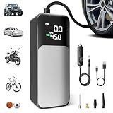 Tire Inflator Portable Air Compressor, 20000mAh Tire Pump for Car Portable, 150PSI Air Compressor Bike Pump with LED, Smart Air Pump for Bike Tires, Motorcycle, Bicycle and Ball