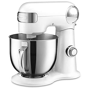 Cuisinart SM-50FR 5.5-Quart Stand Mixer, Brushed Chrome, White – Certified Refurbished