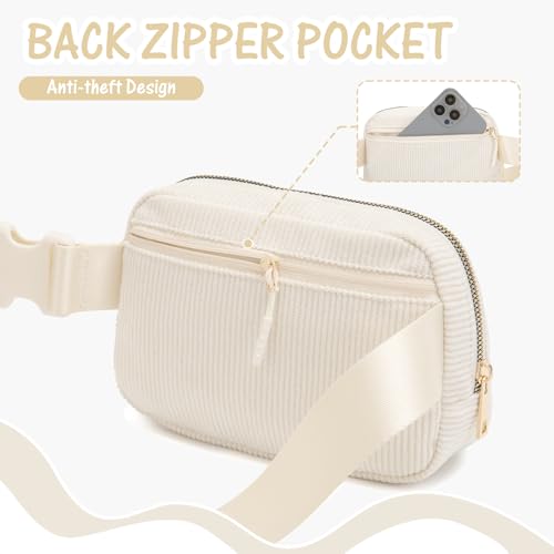 Image of Gitus Gifts for Teen Girls 10-12 12-14 14-16 16-18 Birthday Gifts for Girls Women Sister Teacher Initial Belt Bag Fanny Pack Crossbody Bags for Teen Girl Gifts Trendy Stuff Travel Essentials (Ivory-S)