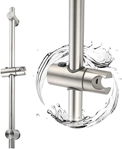 BANGPU 24 Inch Shower Slide Bar, Adjustable Shower Bar For Handheld Shower Wall Mount, Brushed Nickel Stainless Shower Head Slide Bar