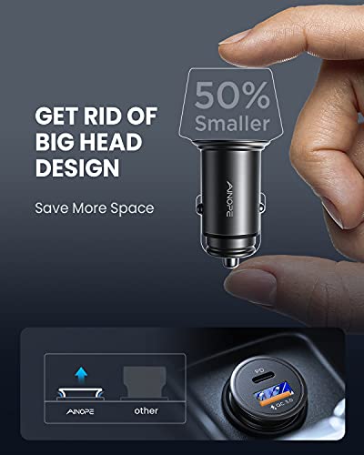 [Apple Mfi Certified] Iphone Car Charger Fast Charging, Ainope 54W Fast Car Charger Iphone, [Mini&Metal] Usb C Car Charger Adapter Pd3.0&Qc3.0 Compatible With Iphone 14 Pro Max/14 Plus/13 Pro Max/12 #TOP5