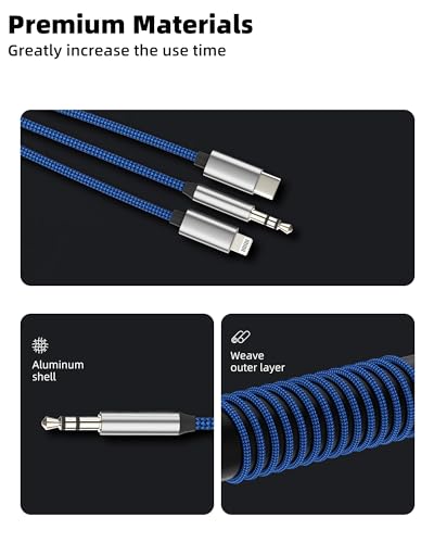 Cable AUX para iPhone 14 Pro con conector Lightning a 3.5mm con sonido estéreo sin pérdidas 7