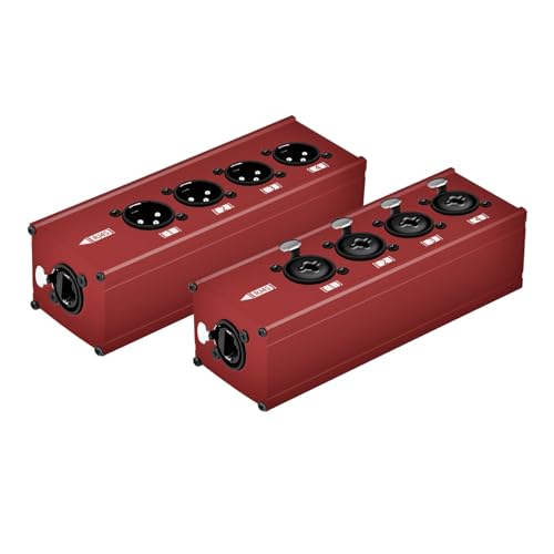 HOZIBING 4-Channel 3-Pin Multi Network Audio Extender, 6.35mm TRS & Male to RJ45 Ethercon for Stage...