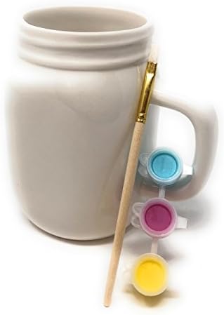 ArtMinds Mason Jar Mug Ceramic Painting Kit-5 piece complete set image 2