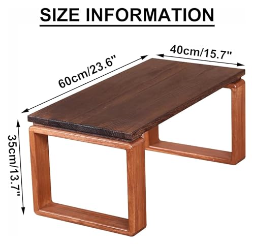 Table basse japonaise pliante bois gain de place 60x40