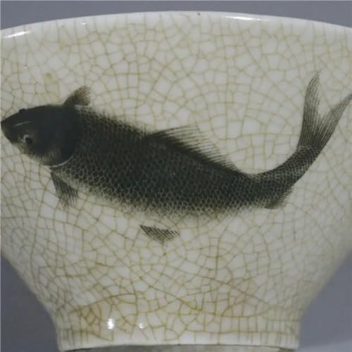 Cuenco de porcelana de 12,5 cm de peces estilo Qing Guangxu YTDJJWLS 6