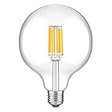 Bonlux G40 LED Vintage Filament Bulb 10W Edison Style LED G125 Clear Glass Globe Light Medium Screw E26 Base Neutral White 4000K 100W Incandescent Equivalent