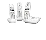  Gigaset AS470A Trio - Teléfono (Teléfono DECT, Terminal inalámbrico, Altavoz, 100 entradas, Identificador de Llamadas, Blanco)