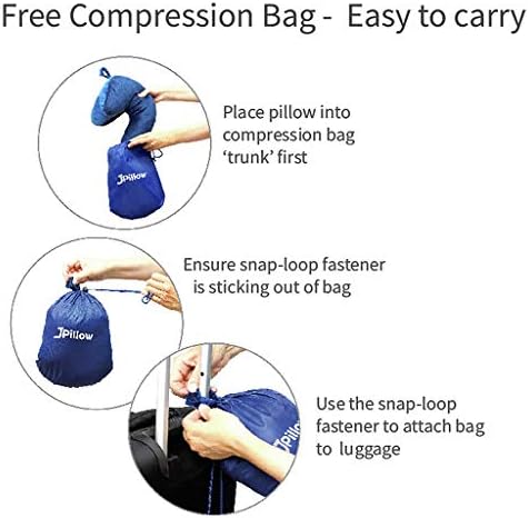 J-Pillow Chin Supporting Travel Pillow - British Invention of the Year Winner - Supports your Head, Neck & Chin (Blue)