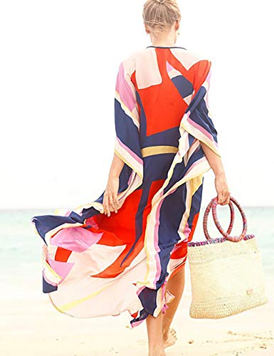 Image of Eddoyee Loose Beach Kaftan Dresses for Women Caftan Swimsuit Cover Up