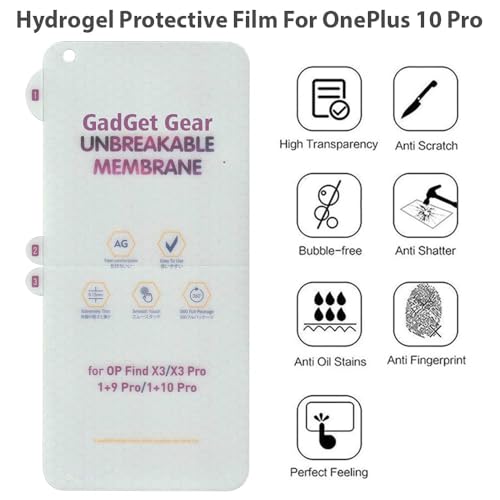 Image of Techsage 10 Pro Matte Front Unbreakable Screen Protector Hydrogel Membrane Supports Fingerprint Scanner With Edge to Edge Coverage and Easy Installation