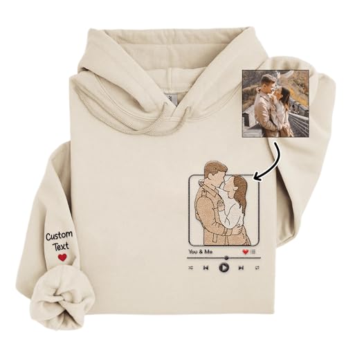 Custom Embroidered Sweatshirt – Picture Upload for Couples, Family, or Friends – Style 24
