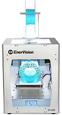 3D Printer EV160, FDM, Stainless Steel, Silver, 2.5" LCD Screen, Build Size 6.3" x 6.3" x 6.3", PLA/ABS/Hips/Flexible/Wood/Nylon, 0.05-0.3mm Precision, Up to 300mm/s Speed, 1KG Filament